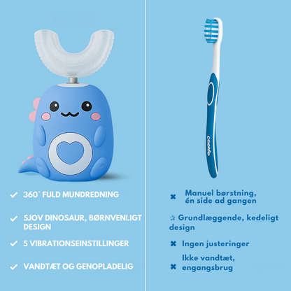 GiggleBrush™ | U-formet 360° ultrasonisk tandbørste til børn – gør tandbørstning sjovt, nemt og effektivt