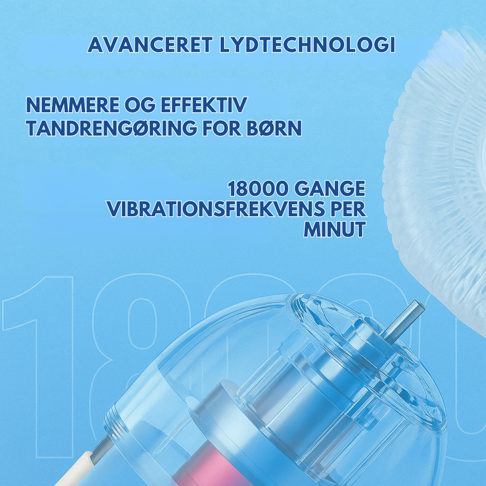 GiggleBrush™ | U-formet 360° ultrasonisk tandbørste til børn – gør tandbørstning sjovt, nemt og effektivt